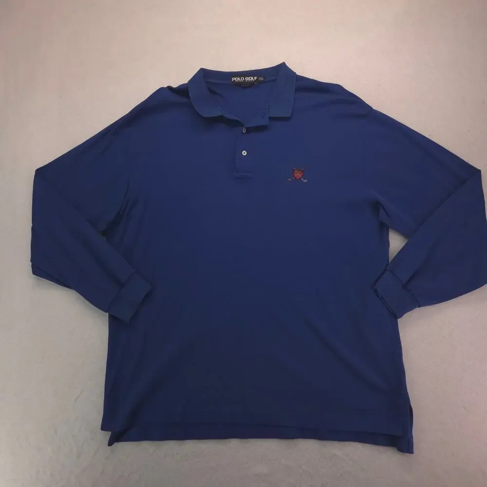 Polo Golf Ralph Lauren Collared Long Sleeve Polo Shirt Mens Size 2XL Blue
